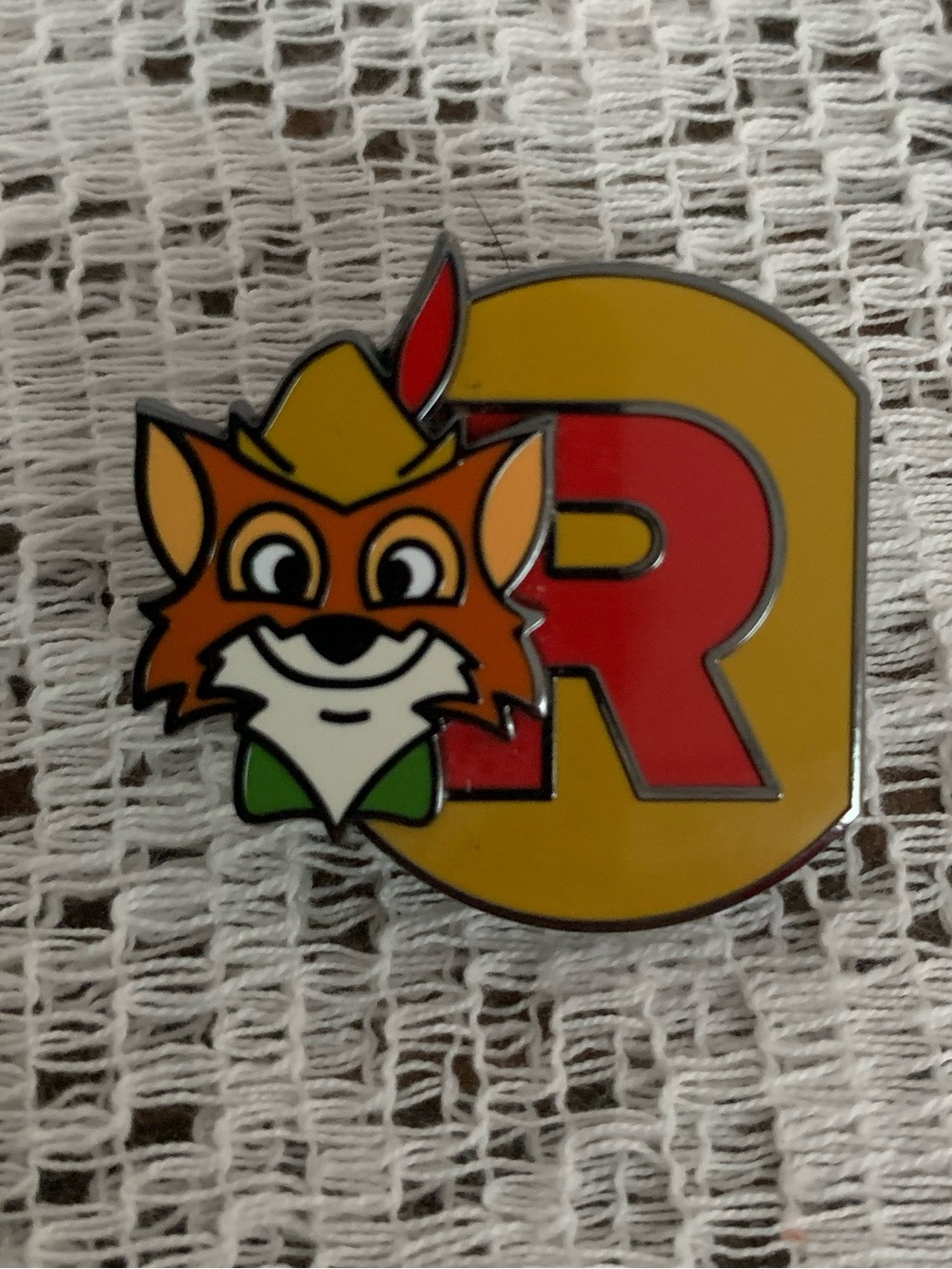 Disney Fox Character Brooch with Yellow and Red Accents